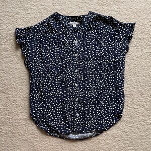 Women's Navy Polka Dot Blouse
